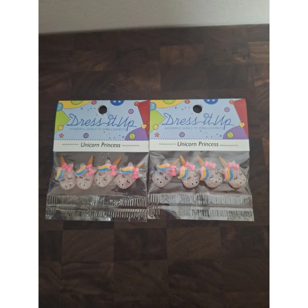 Dress It Up Unicorn Princess Craft Buttons Embellishments Lot 2 Packs 12207